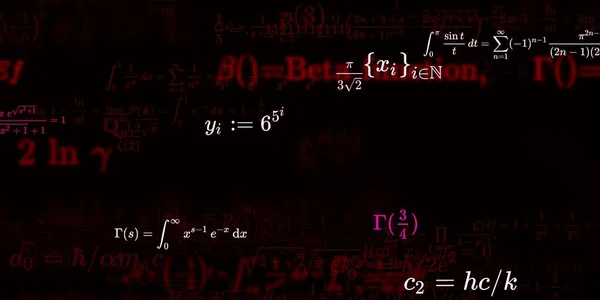 Wiskunde Achtergrond Met Formules Naadloze Illustratie Abstract Patroon Met Kleurrijke — Stockfoto