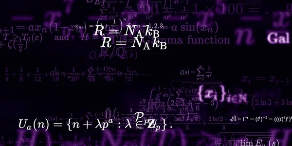 Wiskunde Achtergrond Met Formules Naadloze Illustratie Abstract Patroon Met Kleurrijke — Stockfoto