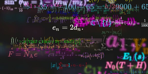 Mathematics background with formulas, seamless illustration   