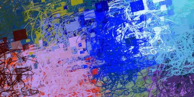 Soyut arka plan sanatı. 2D çizim. Etkileyici yağlı boya resim. Tuvalde fırça darbeleri. Modern sanat. Çok renkli arkaplan. Çağdaş sanat. İfade. Sanatsal dijital palet.