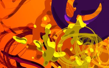 Soyut arka plan sanatı. 3 boyutlu illüstrasyon. Tuvalde fırça darbeleri. Çok renkli arkaplan. Çağdaş sanat. Sanatsal dijital palet.