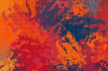 Soyut arka plan sanatı. 2D çizim. Etkileyici yağlı boya resim. Tuvalde fırça darbeleri. Modern sanat. Çok renkli arkaplan. Çağdaş sanat. İfade. Sanatsal dijital palet.