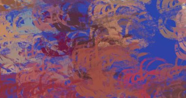 Soyut arka plan sanatı. 2D çizim. Etkileyici yağlı boya resim. Tuvalde fırça darbeleri. Modern sanat. Çok renkli arkaplan. Çağdaş sanat. İfade. Sanatsal dijital palet.