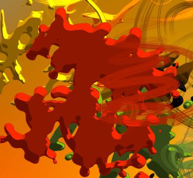 Soyut arka plan sanatı. 3 boyutlu illüstrasyon. Tuvalde fırça darbeleri. Çok renkli arkaplan. Çağdaş sanat. Sanatsal dijital palet.