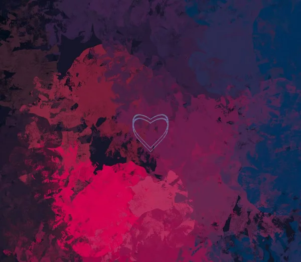 Abstract Valentine Background Art Corazones Sobre Lienzo Fondos Románticos Multicolor — Foto de Stock