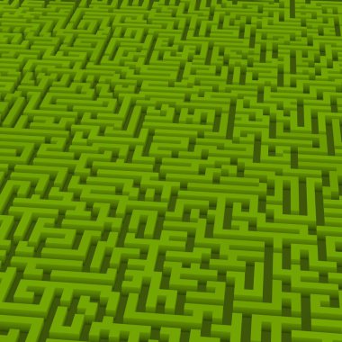 Renkli labirent arkaplanı, kopya alanı ile 3d illüstrasyon  