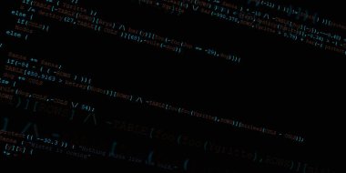 Yazılım geliştirici programlama kodu. Soyut modern sanal bilgisayar senaryosu. Masaüstü ekranında yazılım geliştirici programcının çalışması 