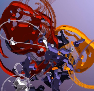 Soyut arka plan sanatı. 3 boyutlu illüstrasyon. Tuvalde fırça darbeleri. Çok renkli arkaplan. Çağdaş sanat. Sanatsal dijital palet.