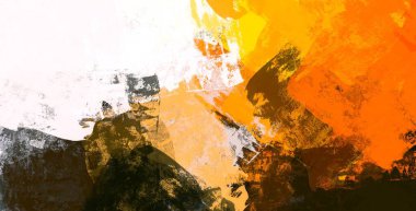 Soyut arka plan sanatı. 2D çizim. Etkileyici yağlı boya resim. Tuvalde fırça darbeleri. Modern sanat. Çok renkli arkaplan. Çağdaş sanat. İfade. Sanatsal dijital palet.