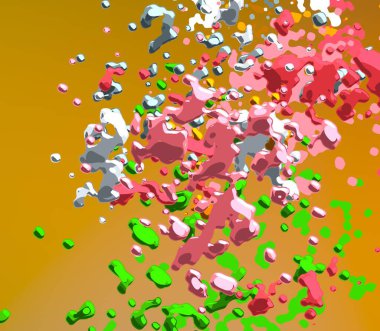 Soyut arka plan sanatı. 3 boyutlu illüstrasyon. Tuvalde fırça darbeleri. Çok renkli arkaplan. Çağdaş sanat. Sanatsal dijital palet.