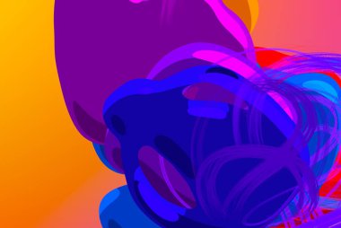 Soyut arka plan sanatı. 3 boyutlu illüstrasyon. Tuvalde fırça darbeleri. Çok renkli arkaplan. Çağdaş sanat. Sanatsal dijital palet.