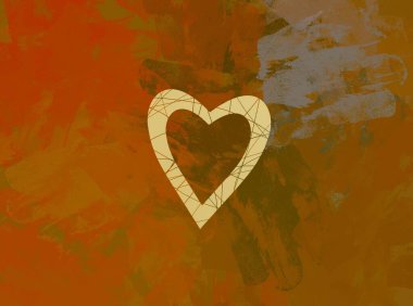 Soyut Sevgililer Günü arkaplan sanatı. Kalpler tuvalde. Çok renkli romantik bir fon. Çağdaş sanat. Sanatsal dijital palet.