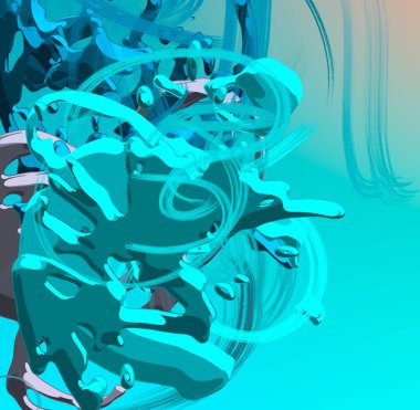 Soyut arka plan sanatı. 3 boyutlu illüstrasyon. Tuvalde fırça darbeleri. Çok renkli arkaplan. Çağdaş sanat. Sanatsal dijital palet.