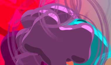 Soyut arka plan sanatı. 3 boyutlu illüstrasyon. Çok renkli arkaplan. Çağdaş sanat. Sanatsal dijital palet.