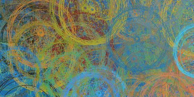 Soyut arka plan sanatı. 2D çizim. Etkileyici yağlı boya resim. Tuvalde fırça darbeleri. Modern sanat. Çok renkli arkaplan. Çağdaş sanat. İfade. Sanatsal dijital palet.