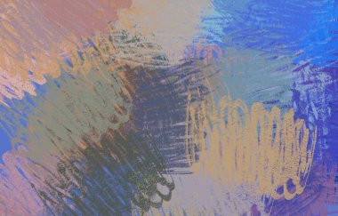 Soyut arka plan sanatı. 2D çizim. Etkileyici yağlı boya resim. Tuvalde fırça darbeleri. Modern sanat. Çok renkli arkaplan. Çağdaş sanat. İfade. Sanatsal dijital palet.