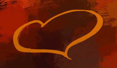 Soyut Sevgililer Günü arkaplan sanatı. Kalpler tuvalde. Çok renkli romantik bir fon. Çağdaş sanat. Sanatsal dijital palet.