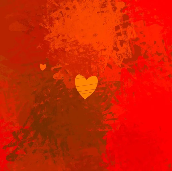 Abstract Valentine Background Art Corazones Sobre Lienzo Fondos Románticos Multicolor —  Fotos de Stock