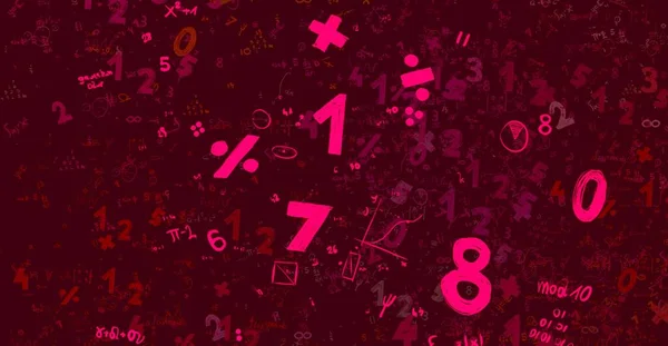 Math. 2d illustration. Abstract background with numbers, copy space