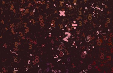 Matematik. 2D çizim. Numaralı soyut arkaplan, boşluğu kopyala 