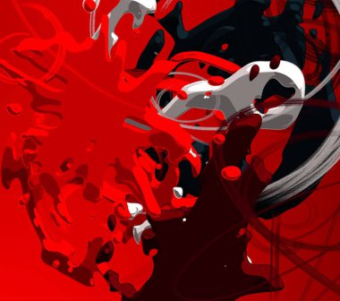 Soyut arka plan sanatı. 3 boyutlu illüstrasyon. Çok renkli arkaplan. Çağdaş sanat. Sanatsal dijital palet.