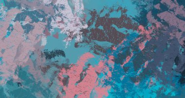 Soyut arka plan sanatı. 2D çizim. Etkileyici yağlı boya resim. Tuvalde fırça darbeleri. Modern sanat. Çok renkli arkaplan. Çağdaş sanat. İfade. Sanatsal dijital palet.