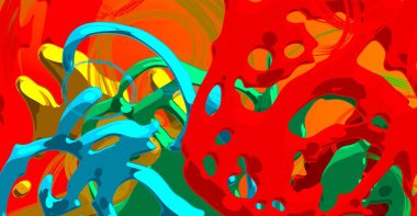 Soyut arka plan sanatı. 3 boyutlu illüstrasyon. Çok renkli arkaplan. Çağdaş sanat. Sanatsal dijital palet.