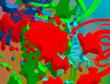 Soyut arka plan sanatı. 3 boyutlu illüstrasyon. Tuvalde fırça darbeleri. Çok renkli arkaplan. Çağdaş sanat. Sanatsal dijital palet.