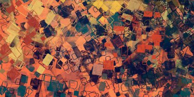 Soyut arka plan sanatı. 2D çizim. Etkileyici yağlı boya resim. Tuvalde fırça darbeleri. Modern sanat. Çok renkli arkaplan. Çağdaş sanat. İfade. Sanatsal dijital palet.