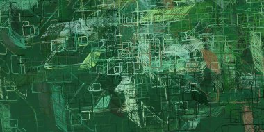 Soyut arka plan sanatı. 2D çizim. Etkileyici yağlı boya resim. Tuvalde fırça darbeleri. Modern sanat. Çok renkli arkaplan. Çağdaş sanat. İfade. Sanatsal dijital palet.