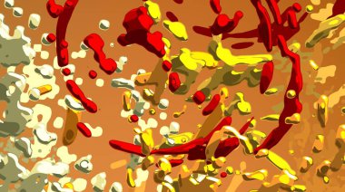 Soyut arka plan sanatı. 3 boyutlu illüstrasyon. Tuvalde fırça darbeleri. Çok renkli arkaplan. Çağdaş sanat. Sanatsal dijital palet.