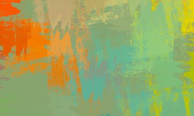 Soyut arka plan sanatı. 2D çizim. Etkileyici yağlı boya resim. Tuvalde fırça darbeleri. Modern sanat. Çok renkli arkaplan. Çağdaş sanat. İfade. Sanatsal dijital palet.