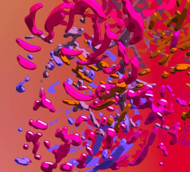 Soyut arka plan sanatı. 3 boyutlu illüstrasyon. Çok renkli arkaplan. Çağdaş sanat. Sanatsal dijital palet.