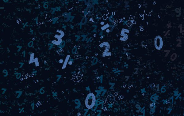 Математика. 2-я иллюстрация. Абстрактный фон с цифрами, пространство для копирования 