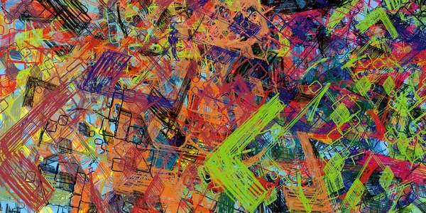 Soyut arka plan sanatı. 2D çizim. Etkileyici yağlı boya resim. Tuvalde fırça darbeleri. Modern sanat. Çok renkli arkaplan. Çağdaş sanat. İfade. Sanatsal dijital palet.