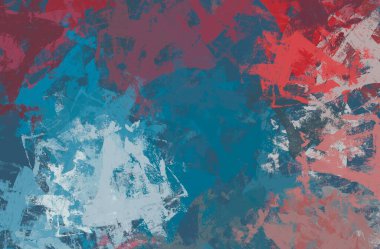 Soyut arka plan sanatı. 2D çizim. Etkileyici yağlı boya resim. Tuvalde fırça darbeleri. Modern sanat. Çok renkli arkaplan. Çağdaş sanat. İfade. Sanatsal dijital palet.