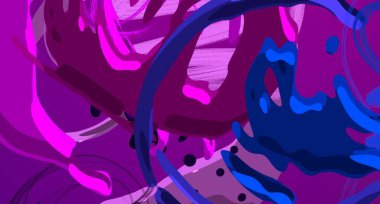 Soyut arka plan sanatı. 3 boyutlu illüstrasyon. Tuvalde fırça darbeleri. Çok renkli arkaplan. Çağdaş sanat. Sanatsal dijital palet.