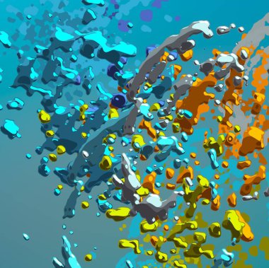 Soyut arka plan sanatı. 3 boyutlu illüstrasyon. Tuvalde fırça darbeleri. Çok renkli arkaplan. Çağdaş sanat. Sanatsal dijital palet.