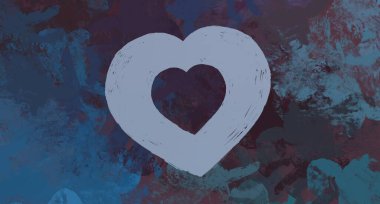 Soyut Sevgililer Günü arkaplan sanatı. Kalpler tuvalde. Çok renkli romantik bir fon. Çağdaş sanat. Sanatsal dijital palet.