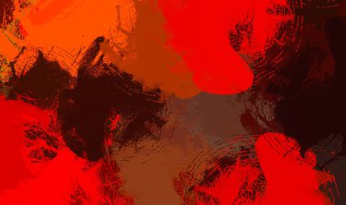 Soyut arka plan sanatı. 2D çizim. Etkileyici yağlı boya resim. Tuvalde fırça darbeleri. Modern sanat. Çok renkli arkaplan. Çağdaş sanat. İfade. Sanatsal dijital palet.