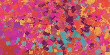 Soyut arka plan sanatı. 2D çizim. Etkileyici yağlı boya resim. Tuvalde fırça darbeleri. Modern sanat. Çok renkli arkaplan. Çağdaş sanat. İfade. Sanatsal dijital palet.