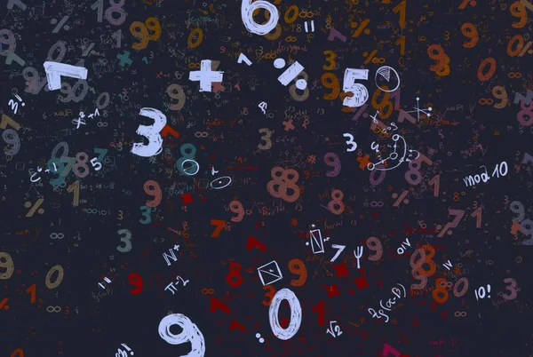 Matemática Ilustração Fundo Abstrato Com Números Espaço Cópia — Fotografia de Stock