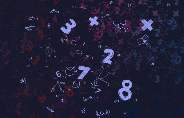 Math. 2d illustration. Abstract background with numbers, copy space