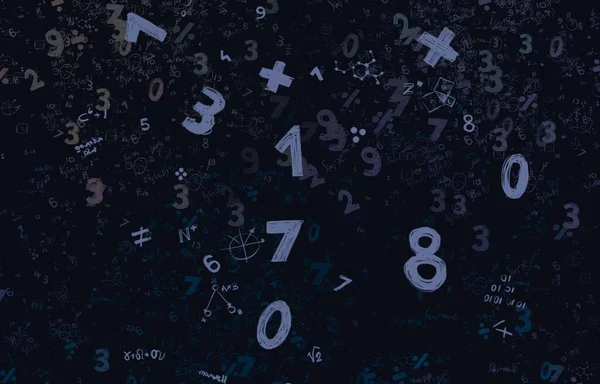 Matematica Illustrazione Sfondo Astratto Con Numeri Copiare Spazio — Foto Stock