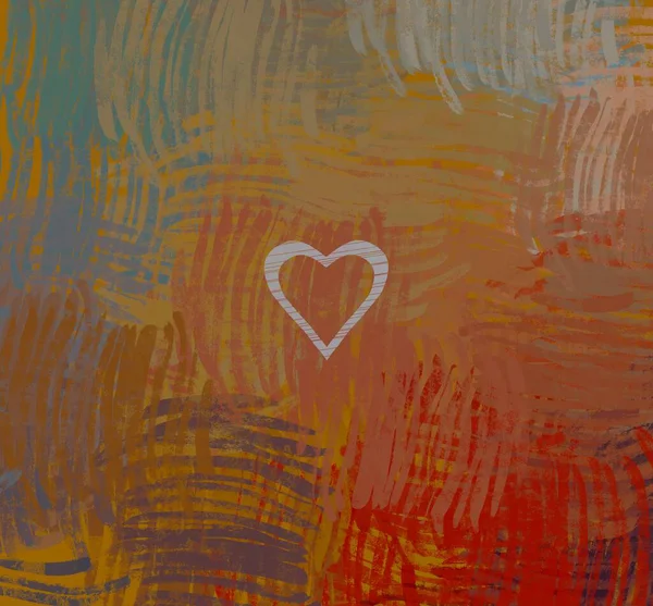 Abstract Valentijn Achtergrond Kunst Harten Doek Veelkleurige Romantische Achtergrond Hedendaagse — Stockfoto