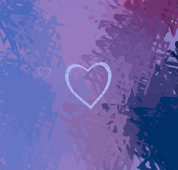 Abstract Valentine Background Art Corazones Sobre Lienzo Fondos Románticos Multicolor — Foto de Stock