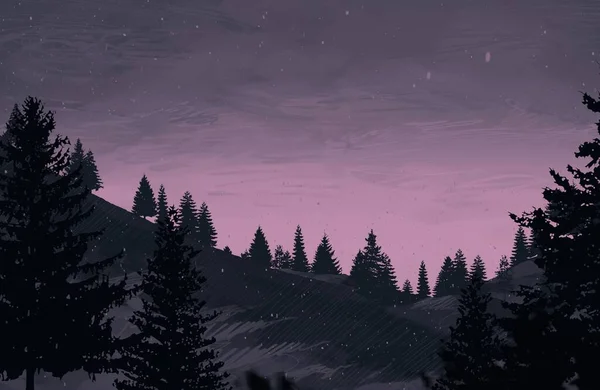 Abstrato Nebuloso Montanhas Paisagem Com Cópia Espaço Fundo Natural — Fotografia de Stock