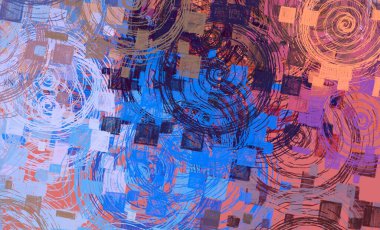 Soyut arka plan sanatı. 2D çizim. Etkileyici yağlı boya resim. Tuvalde fırça darbeleri. Modern sanat. Çok renkli arkaplan. Çağdaş sanat. İfade. Sanatsal dijital palet.