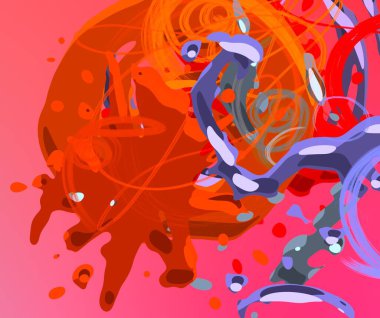 Soyut arka plan sanatı. 3 boyutlu illüstrasyon. Tuvalde fırça darbeleri. Çok renkli arkaplan. Çağdaş sanat. Sanatsal dijital palet.