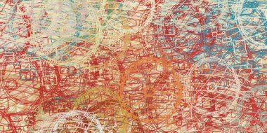 Soyut arka plan sanatı. 2D çizim. Etkileyici yağlı boya resim. Tuvalde fırça darbeleri. Modern sanat. Çok renkli arkaplan. Çağdaş sanat. İfade. Sanatsal dijital palet.